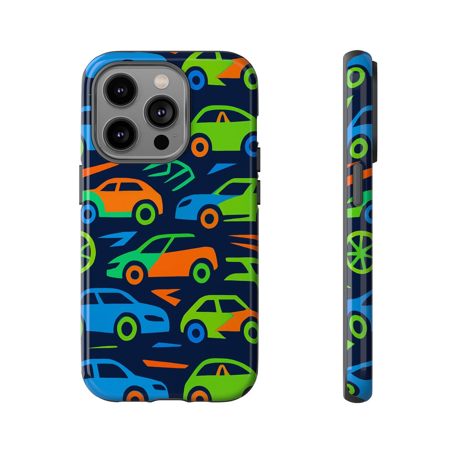 vibrant 3d car pattern protective phone case for expressive individuals stylish accessory compatible with iphone 13, 14, 15 & 16 – all models including pro, pro max & plus