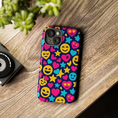 Vibrant Emoji Protective Phone Case with 3D Wrap Design for Fun Style and Robust Protection Compatible with iPhone 13, 14, 15 & 16 – All Models Including Pro, Pro Max & Plus