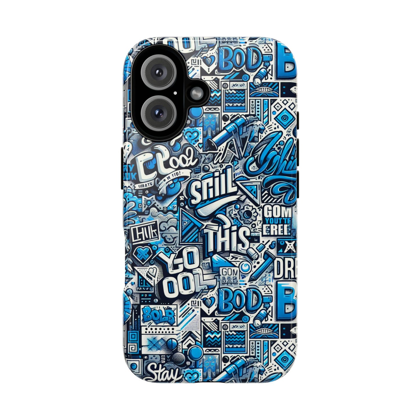 blue pattern image 14 phone case with 3d wrap design for men and women compatible with smartphones shockproof and uv protective printed cover