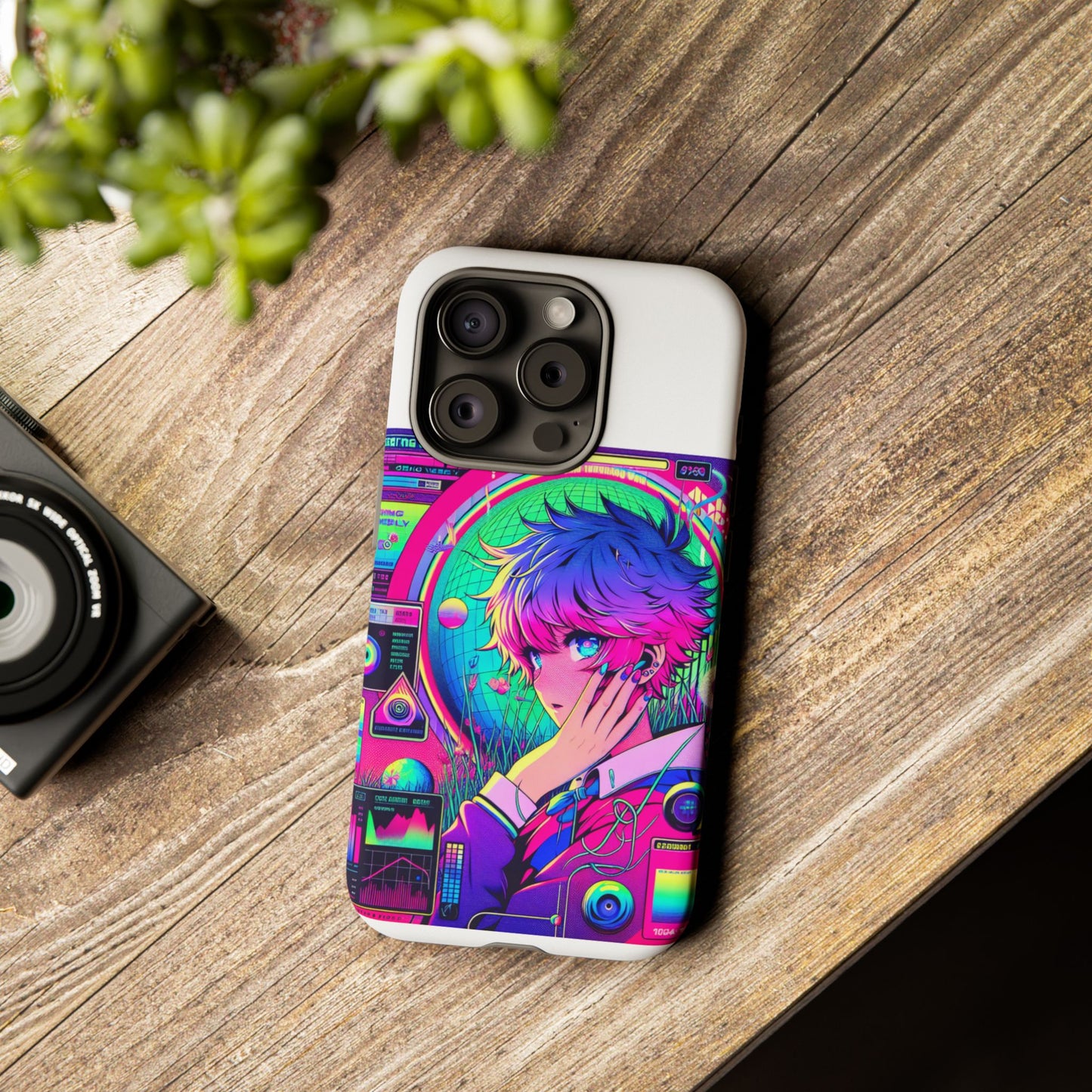touching grass weekly vibrant protective phone case for smartphones, retro anime design, shock absorbent tpu, uv protected, unique gift for tech enthusiasts