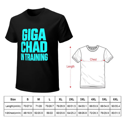 Men's T-Shirt 100% Cotton GIGA CHAD in Training Graphic Tee for Fitness Enthusiasts, Casual Wear, Bold Design, Comfortable Style, Perfect for Gym and Daily Outings