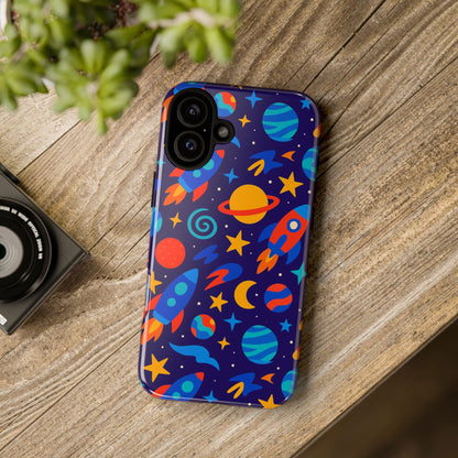 Vibrant Space Theme Protective Phone Case with 3D Wrap Design for Unique Expression Compatible with iPhone 13, 14, 15 & 16 – all models including Pro, Pro Max & Plus