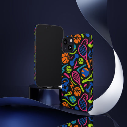 Vibrant 3D Sport-Themed Protective Phone Case in Multicolour Design for Active Lifestyle Compatible with iPhone 13, 14, 15 & 16 – All Models Including Pro, Pro Max & Plus