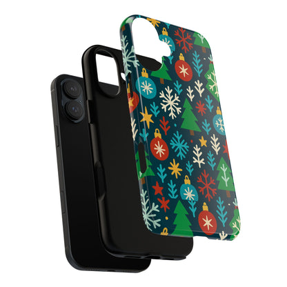 Multicolour 3D Wrap Protective Phone Case with Retro Christmas Design for Stylish Protection – Compatible with iPhone 13, 14, 15 & 16 – All Models Including Pro, Pro Max & Plus