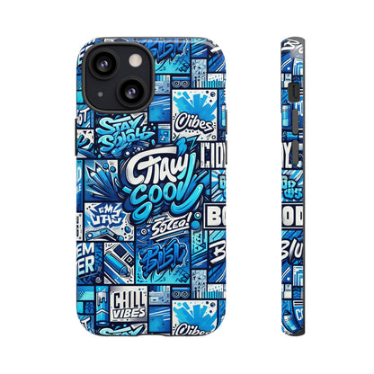 Vibrant 3D Graphic Phone Case in Blue with Playful Design for Stylish Protection Compatible with iPhone 13, 14, 15 & 16 – all models including Pro, Pro Max & Plus