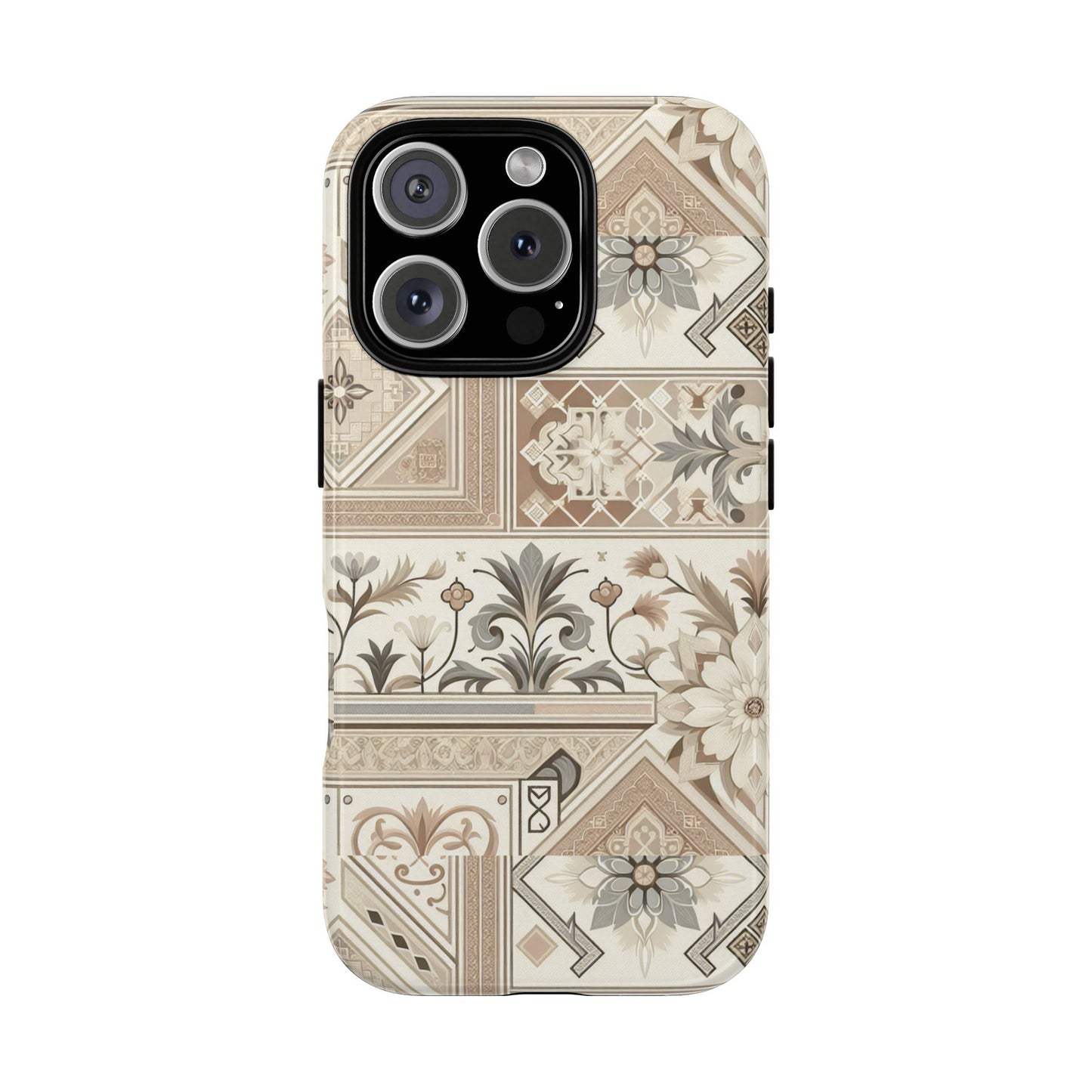 pattern image 5 vibrant 3d phone case for anime and comic fans with ornate tile design, stylish protective cover, suitable for all iphone models including pro max