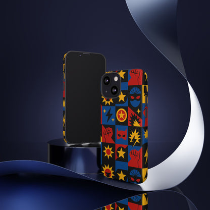 Vibrant Superhero Phone Case with Retro 3D Design for Stylish Protection Compatible with iPhone 13, 14, 15 & 16 – All Models Including Pro, Pro Max & Plus