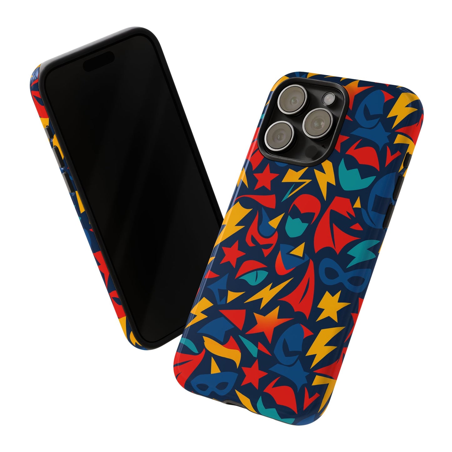 vibrant superhero protective phone case with 3d wrap design – stylish unisex protection for smartphones compatible with iphone 13, 14, 15 & 16 – all models including pro, pro max & plus