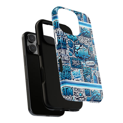 Blue Pattern Image 23 Phone Case for Mobile Phones Shockproof TPU Cover with Vivid 3D Wrap Design and Retro Anime Comic Style