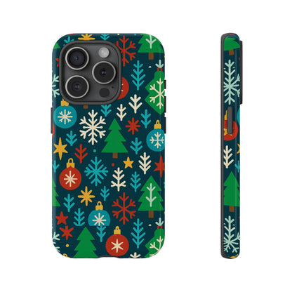 Multicolour 3D Wrap Protective Phone Case with Retro Christmas Design for Stylish Protection – Compatible with iPhone 13, 14, 15 & 16 – All Models Including Pro, Pro Max & Plus