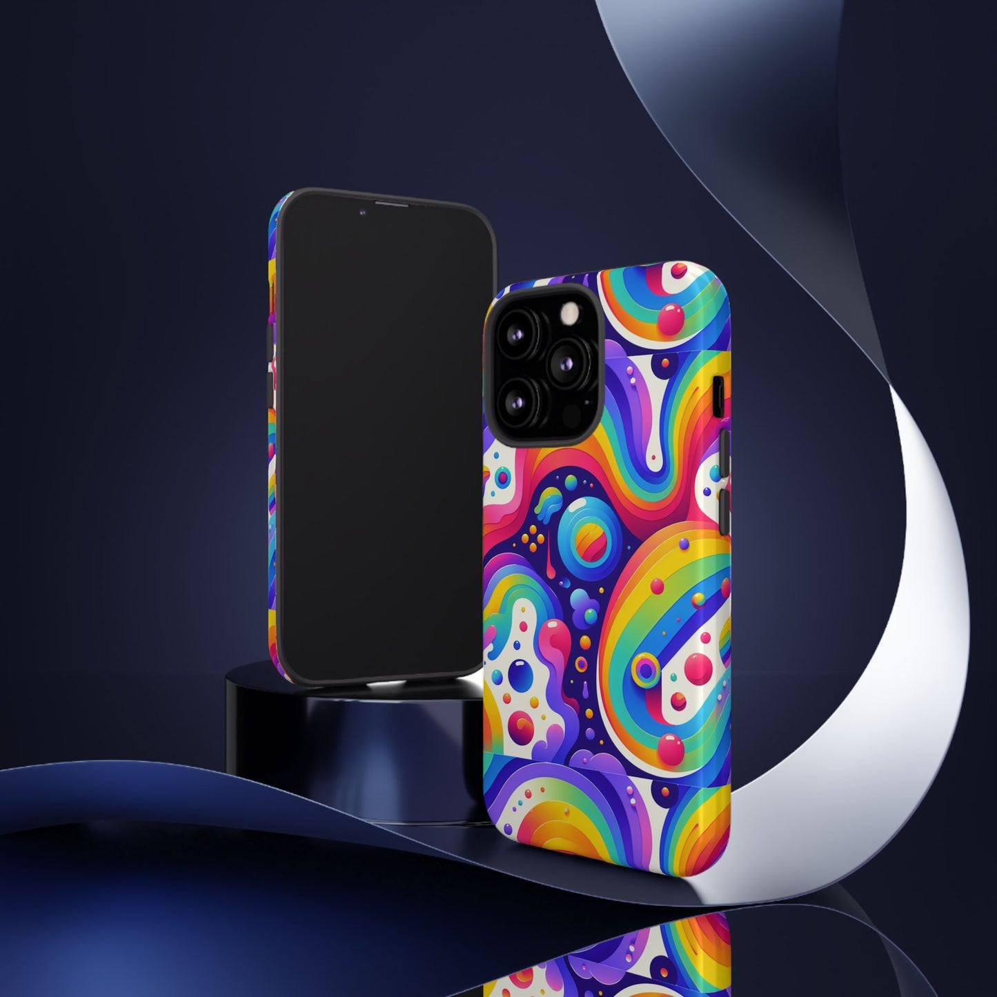 pattern image 6 vibrant shockproof phone case for anime and comic fans with retro psychedelic design compatible with iphone 13, 14, 15 & 16 – all models including pro, pro max & plus