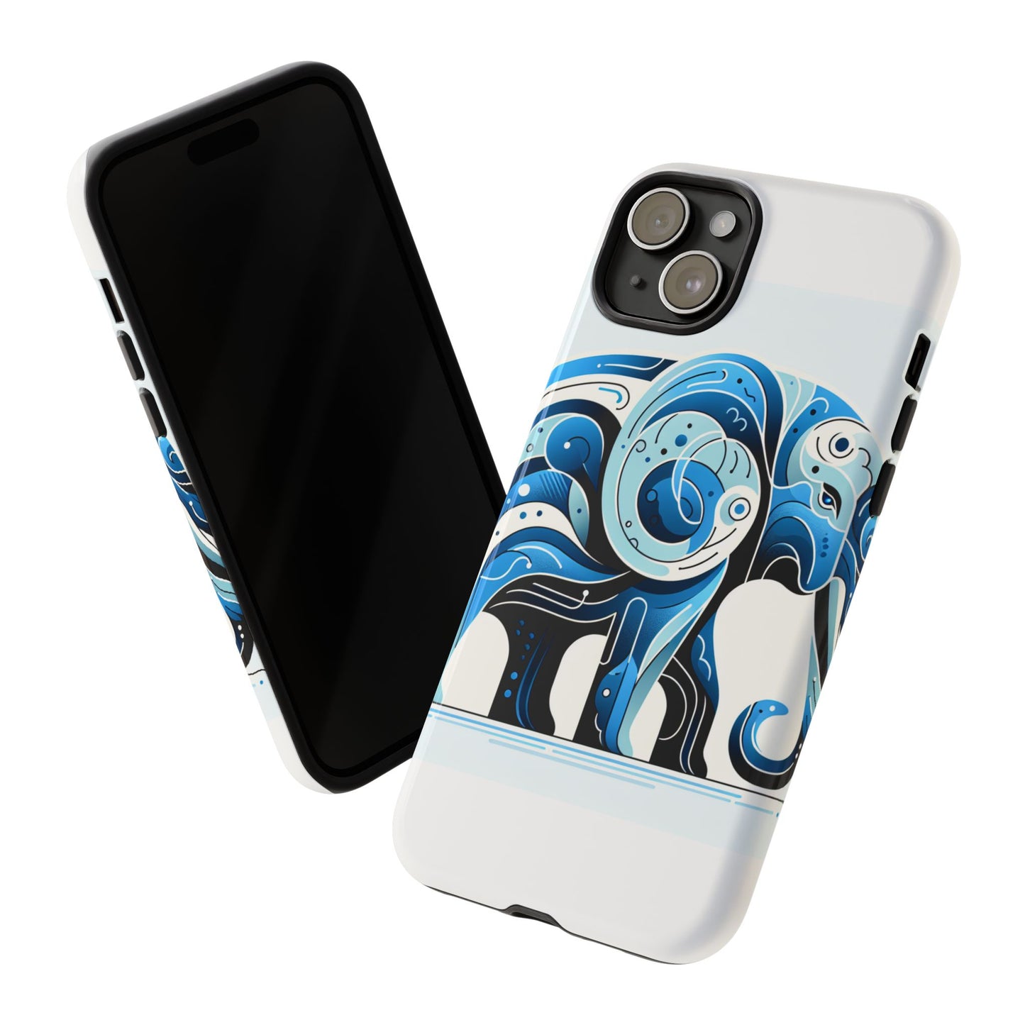 vibrant 3d blue elephant design protective phone case – unique abstract art style for stylish protection compatible with iphone 13, 14, 15 & 16 – all models including pro, pro max & plus