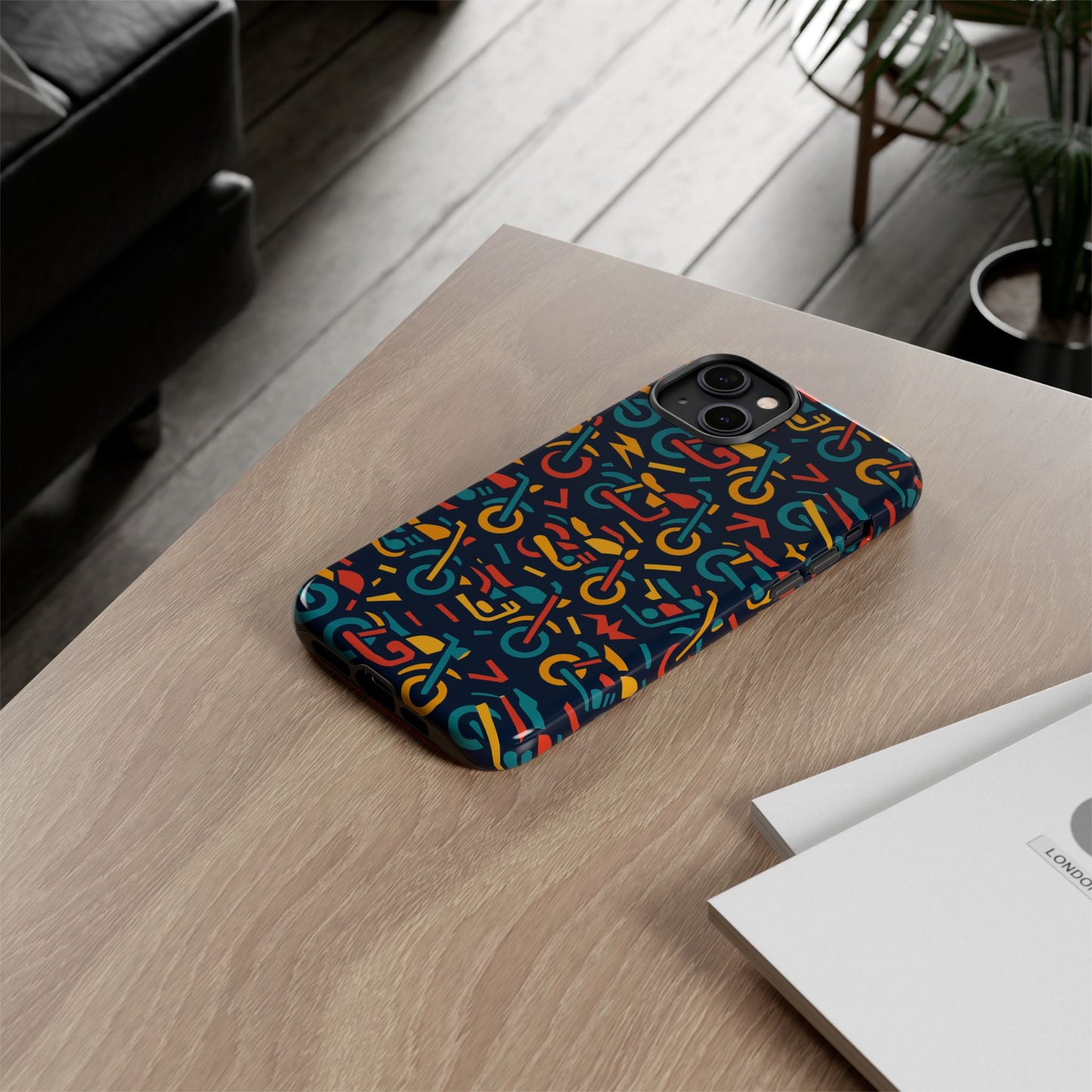 vibrant multicolour motorcycle design protective phone case for stylish protection – compatible with iphone 13, 14, 15 & 16 – all models including pro, pro max & plus