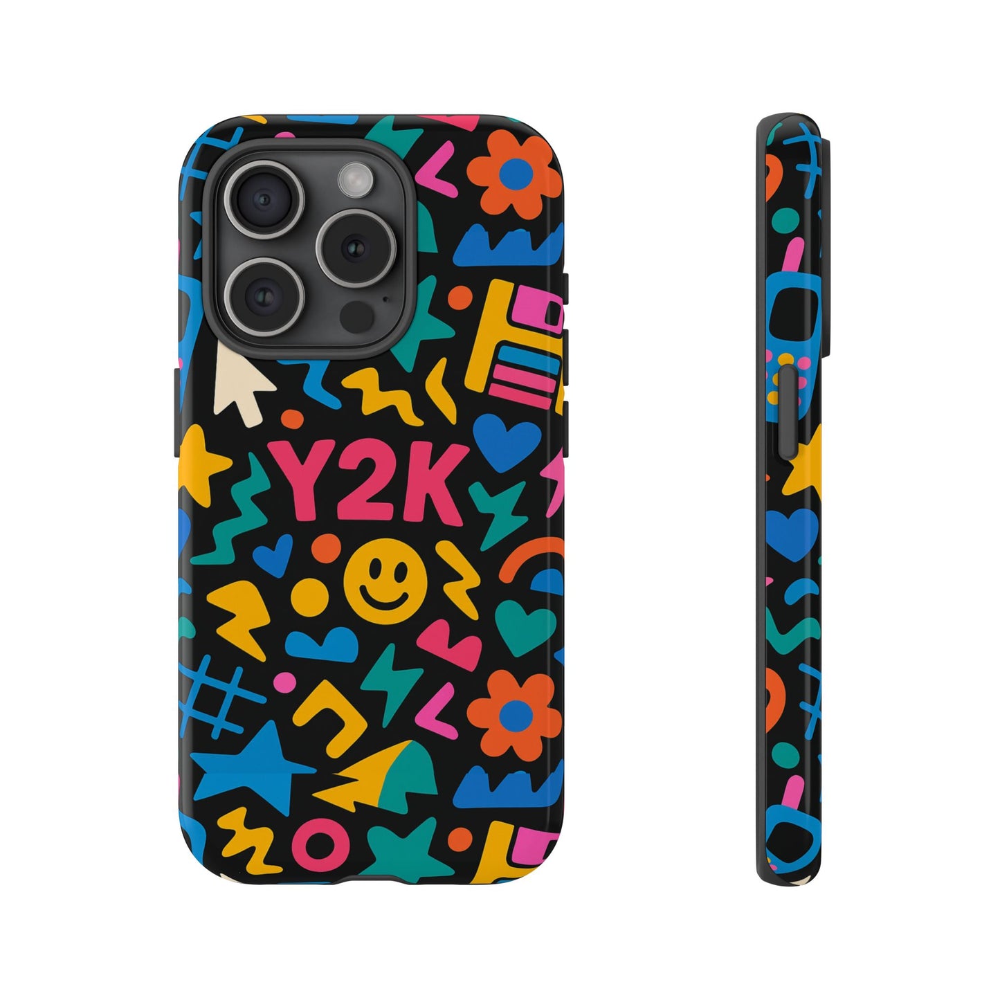 vibrant y2k design 3d wrap protective phone case for unique style and fashion accessory compatible with iphone 13, 14, 15 & 16 – all models including pro, pro max & plus