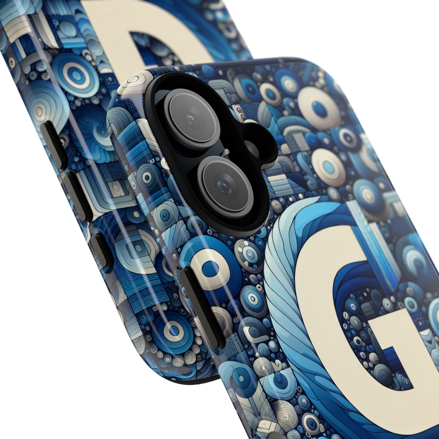 blue alphabet g phone case for iphone and android shockproof protective cover with 3d wrap design and uv protection