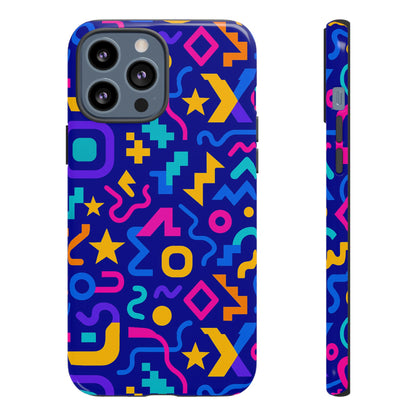 Vibrant Geometric Protective Phone Case with 3D Wrap Design – Playful Accessory for Self-Expression Compatible with iPhone 13, 14, 15 & 16 – all models including Pro, Pro Max & Plus
