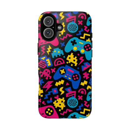 Vibrant Retro Gaming Phone Case with 3D Design for Stylish Protection Compatible with iPhone 13, 14, 15 & 16 – all models including Pro, Pro Max & Plus