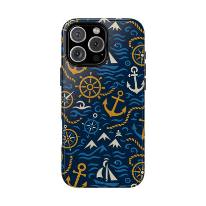 Vibrant Nautical Blue Phone Case with 3D Anchor Design for Stylish Protection Compatible with iPhone 13, 14, 15 & 16 – all models including Pro, Pro Max & Plus