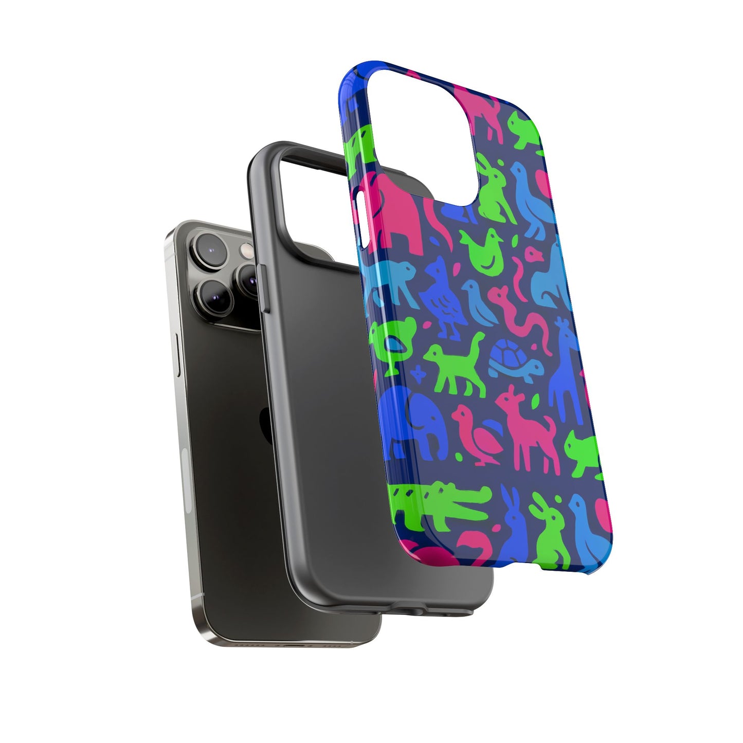 vibrant animal print phone case with 3d design for stylish protection compatible with iphone 13, 14, 15 & 16 – all models including pro, pro max & plus