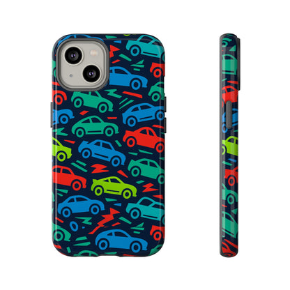 Vibrant Retro Automotive Design Protective Phone Case for Kids and Adults – Colourful 3D Wrap Style – Stylish Protection Compatible with iPhone 13, 14, 15 & 16 – All Models Including Pro, Pro Max & Plus