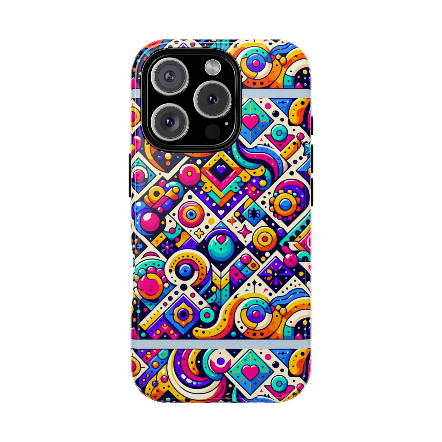 pattern image 6 vibrant 3d wrap phone case for anime and comic fans - colourful abstract design compatible with iphone 13, 14, 15 & 16 – all models including pro, pro max & plus