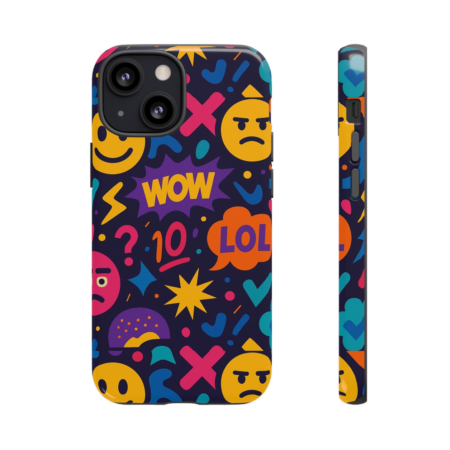 vibrant 3d emoji phone case with fun multicolour design for stylish protection compatible with iphone 13, 14, 15 & 16 – all models including pro, pro max & plus