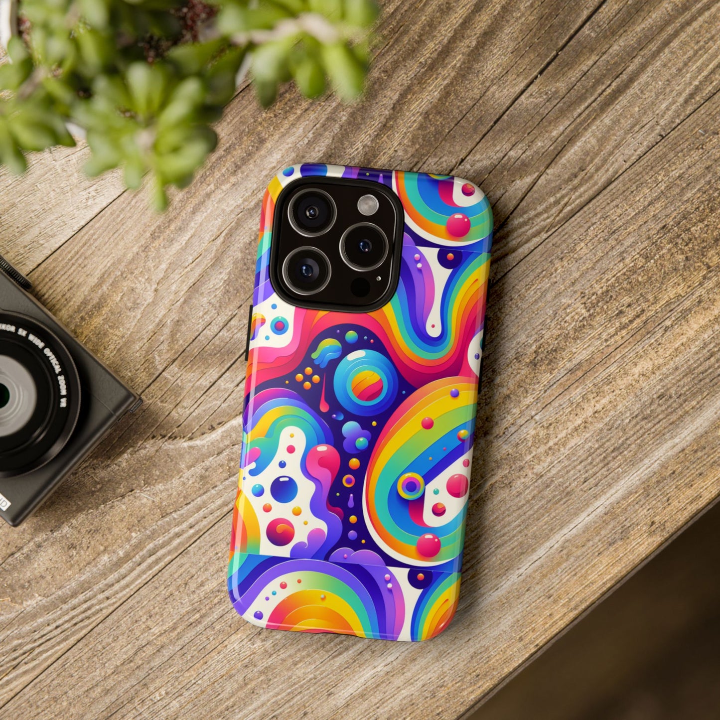 pattern image 6 vibrant shockproof phone case for anime and comic fans with retro psychedelic design compatible with iphone 13, 14, 15 & 16 – all models including pro, pro max & plus