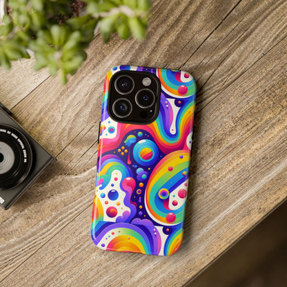 Pattern Image 6 Vibrant Shockproof Phone Case for Anime and Comic Fans with Retro Psychedelic Design Compatible with iPhone 13, 14, 15 & 16 – all models including Pro, Pro Max & Plus