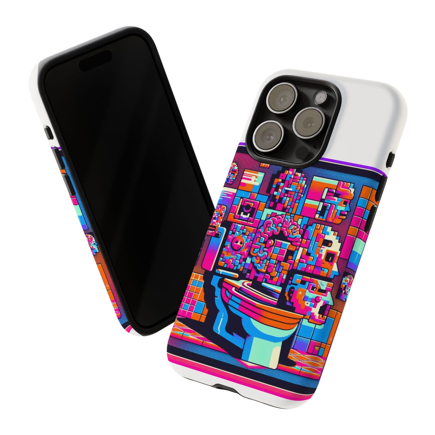 toilet head big brain 3d wrap protective phone case for anime lovers, durable tpu silicone, uv protected, stylish gift for birthdays and holidays