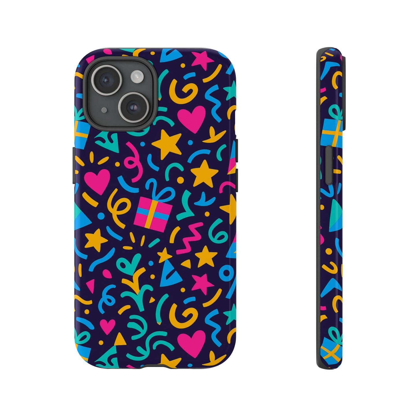 vibrant multicolour retro phone case with fun 3d design for stylish protection and unique expression compatible with iphone 13, 14, 15 & 16 – all models including pro, pro max & plus