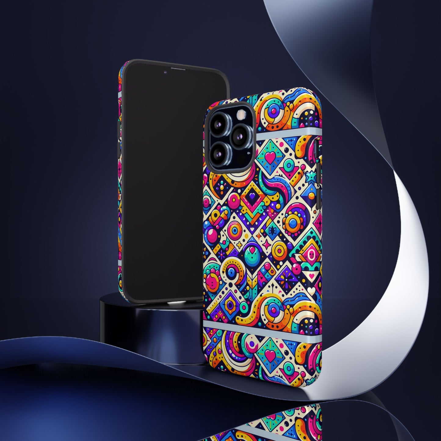 pattern image 6 vibrant 3d wrap phone case for anime and comic fans - colourful abstract design compatible with iphone 13, 14, 15 & 16 – all models including pro, pro max & plus