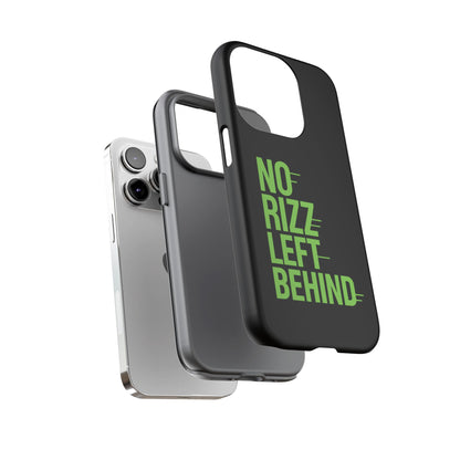 Tough Phone Case - No Rizz Left Behind, Durable Protection, Shock Absorbent, Stylish Design, Perfect Gift for Adults, Supports Wireless Charging, UV Protected, Lightweight Accessory