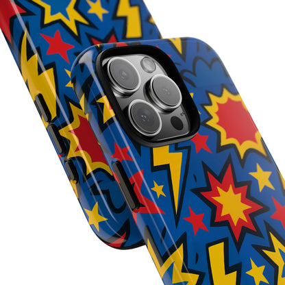 Vibrant 3D Superhero Design Protective Phone Case for Fun Retro Style and Unique Expression Compatible with iPhone 13, 14, 15 & 16 – All Models Including Pro, Pro Max & Plus
