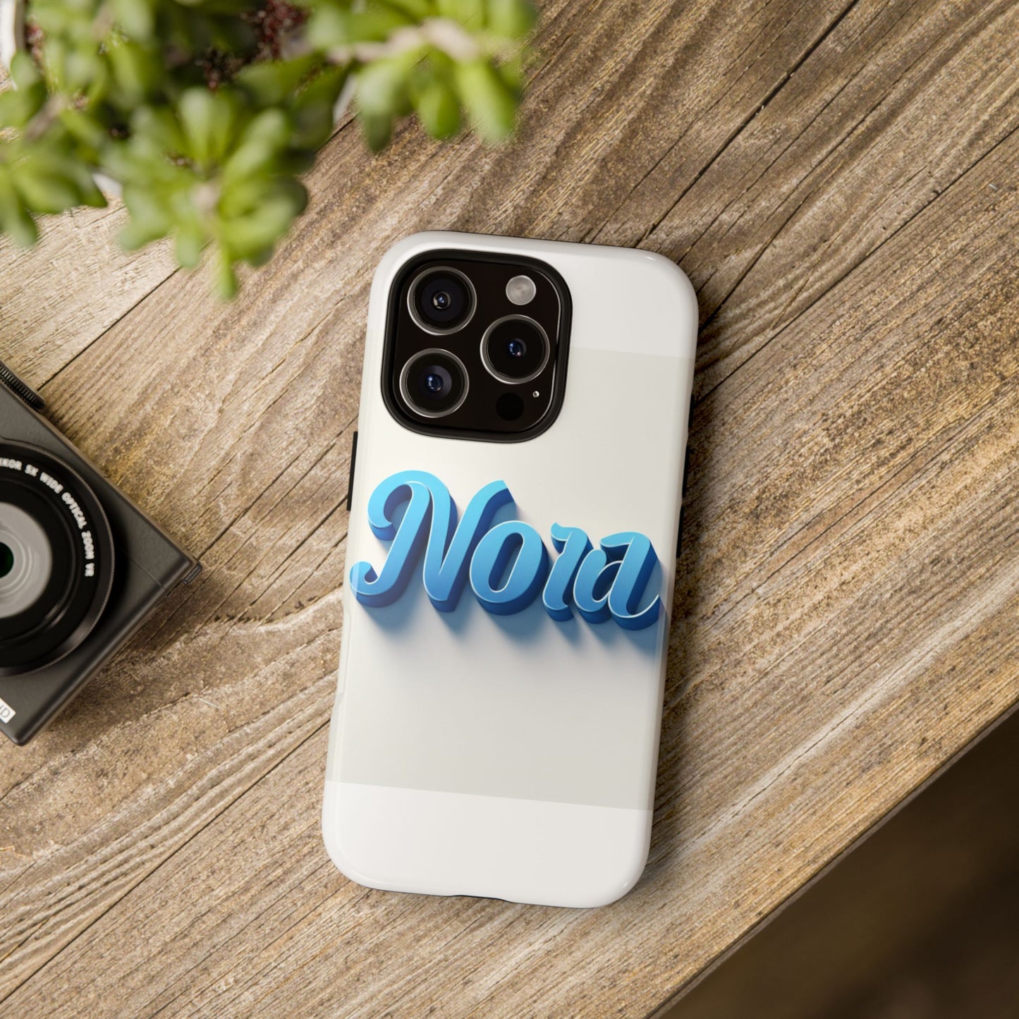 vibrant 3d text phone case in blue with retro design – stylish protection for smartphones, compatible with iphone 13, 14, 15 & 16 – all models including pro, pro max & plus