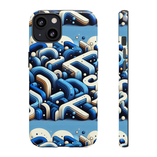 Blue Alphabet B Phone Case for Men and Women Shockproof Protective Cover with 3D Wrap Design and UV Protection