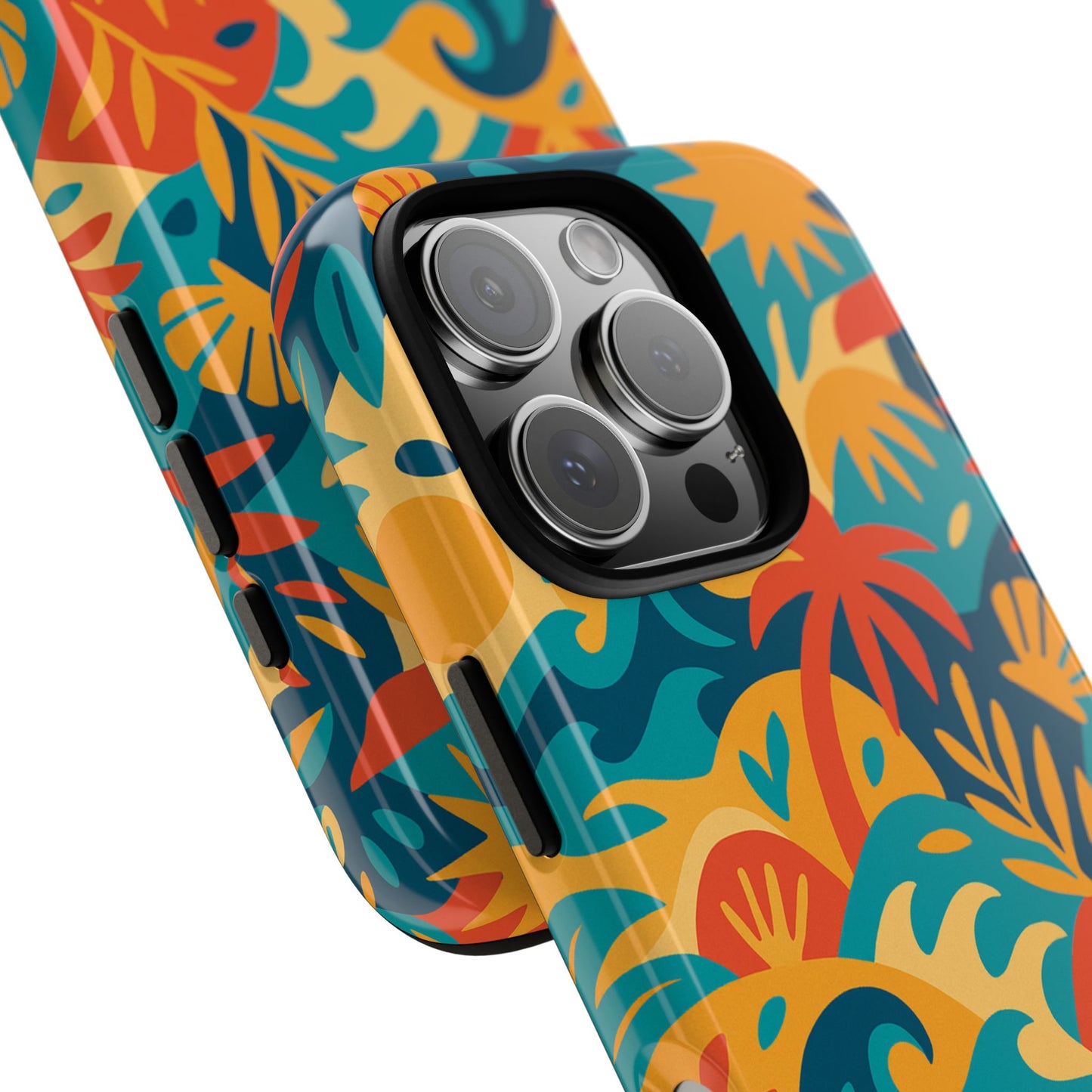vibrant tropical phone case for stylish protection with 3d wrap design – unisex fashion accessory compatible with iphone 13, 14, 15 & 16 – all models including pro, pro max & plus
