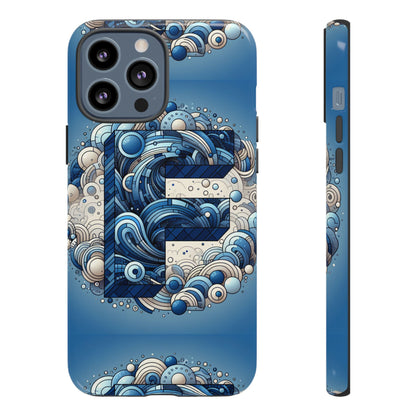 Blue Alphabet F Phone Case for iPhone and Android Durable Shockproof Cover with 3D Wrap Design and UV Protection