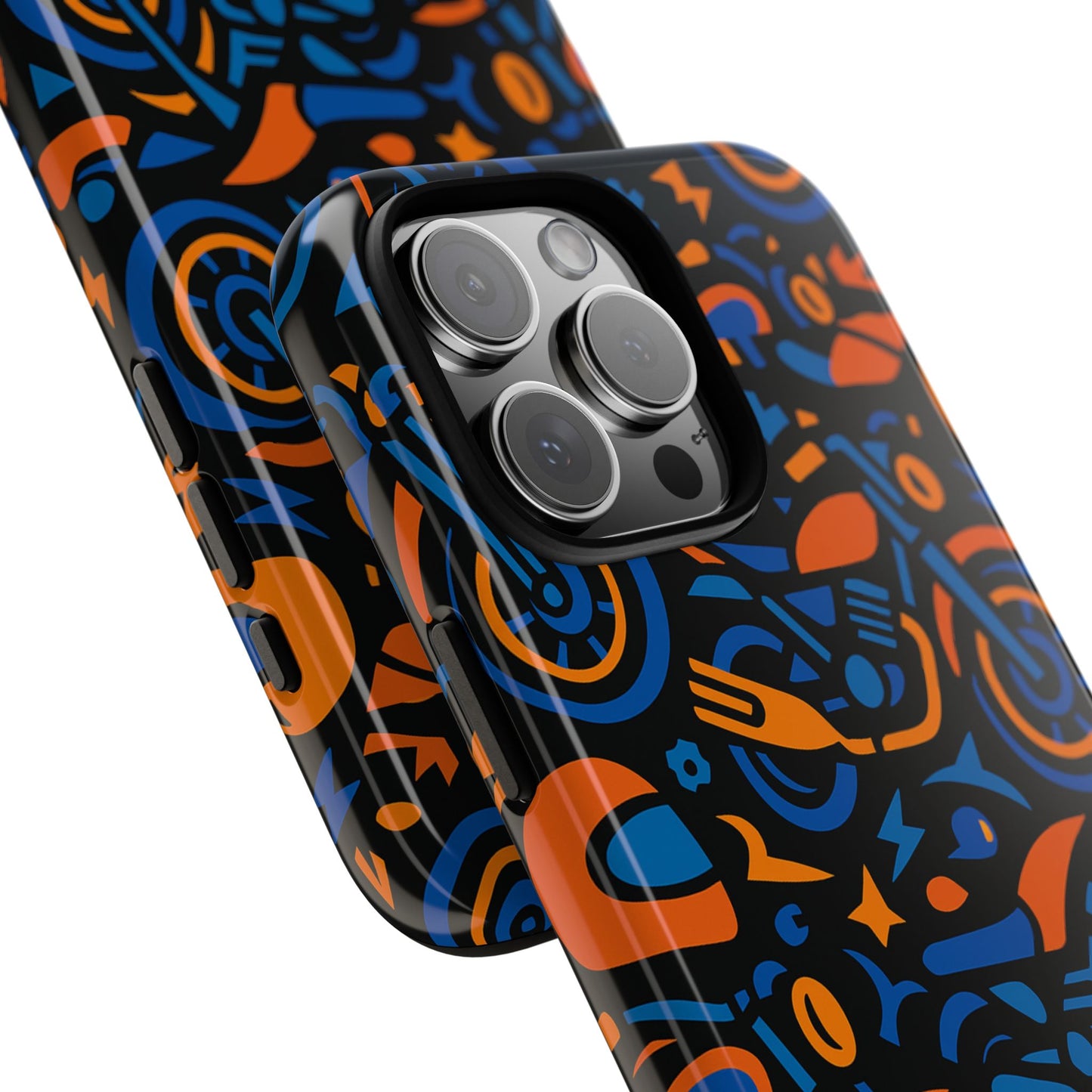 vibrant motorcycle phone case in multicolour design for stylish protection compatible with iphone 13, 14, 15 & 16 – all models including pro, pro max & plus