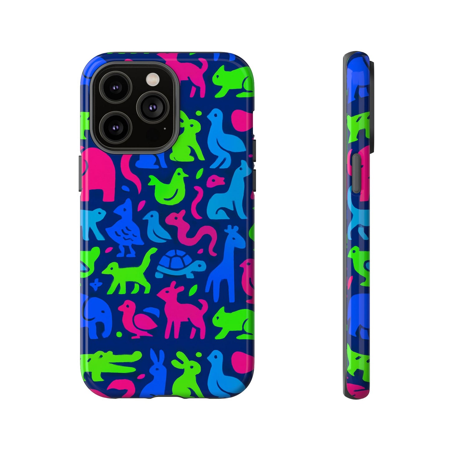 vibrant animal print phone case with 3d design for stylish protection compatible with iphone 13, 14, 15 & 16 – all models including pro, pro max & plus