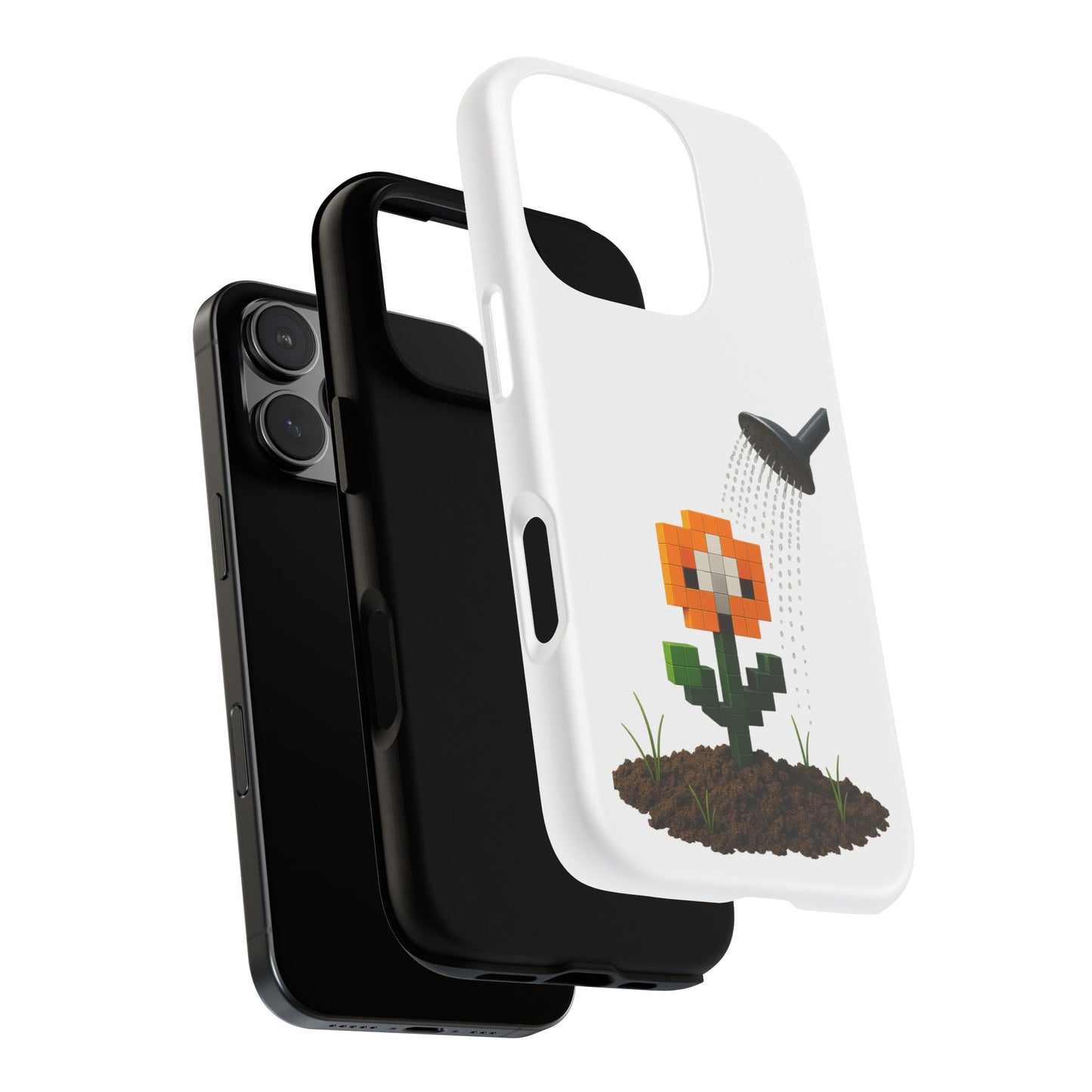 pixel flower phone case - cute gardening design for iphone, samsung and android - durable, stylish, impact-resistant cover with 3d print - ideal gift for garden lovers and students