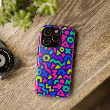Vibrant Geometric 3D Wrap Protective Phone Case for Men and Women Stylish Accessory Compatible with iPhone 13, 14, 15 & 16 – all models including Pro, Pro Max & Plus