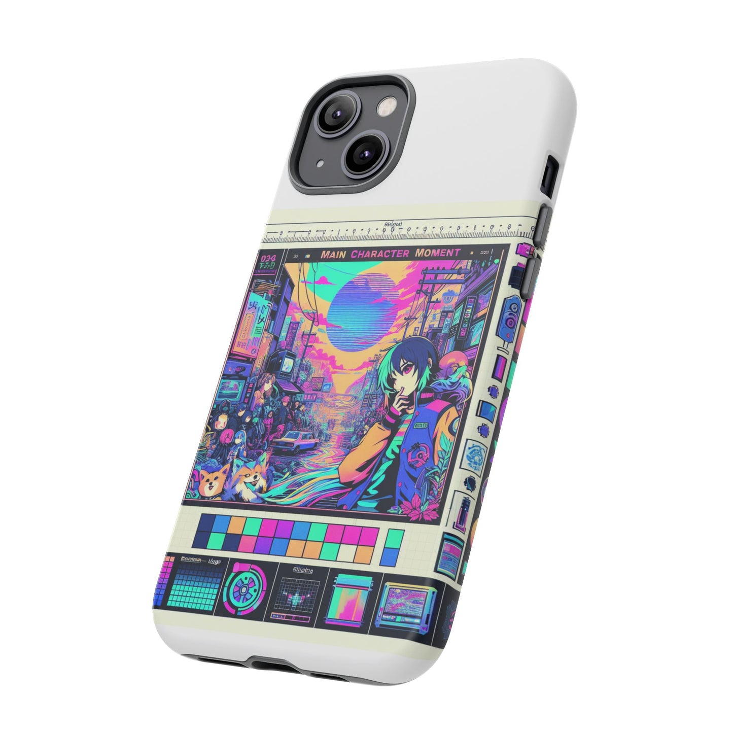 main character moment protective phone case, 3d wrap design, durable tpu silicone, uv protected, anime and comic inspired, unique gift for tech enthusiasts