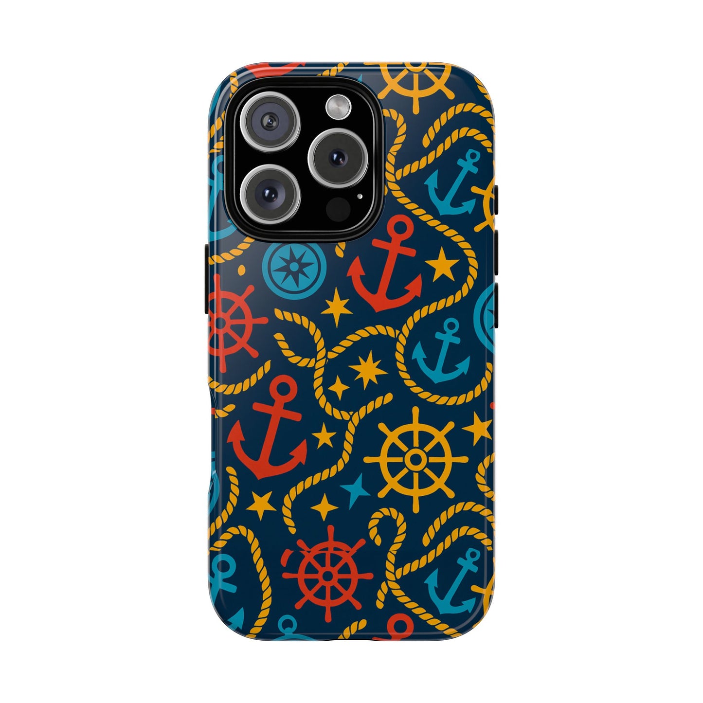 nautical multicolor phone case with 3d wrap design for stylish protection compatible with iphone 13, 14, 15 & 16 – all models including pro, pro max & plus