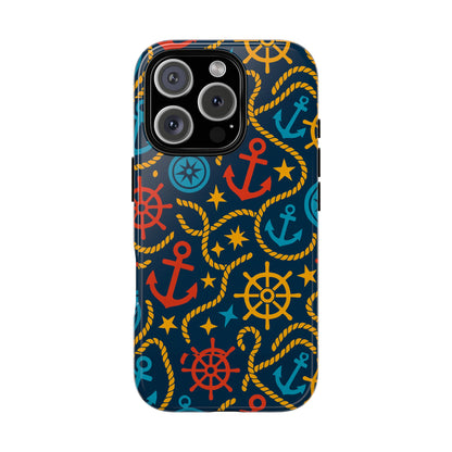 Nautical Multicolor Phone Case with 3D Wrap Design for Stylish Protection Compatible with iPhone 13, 14, 15 & 16 – all models including Pro, Pro Max & Plus