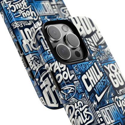 Vibrant 3D Typography Phone Case in Blue – Stylish Protection for Trendy Individuals – Compatible with iPhone 13, 14, 15 & 16 – all models including Pro, Pro Max & Plus