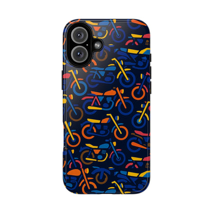 Colourful 3D Motorcycle Print Protective Phone Case for Creative Individuals – Stylish Protection Compatible with iPhone 13, 14, 15 & 16 – All Models Including Pro, Pro Max & Plus