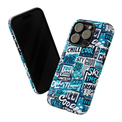 Vibrant 3D Graphic Phone Case in Blue for Stylish Protection – Playful Design – Compatible with iPhone 13, 14, 15 & 16 – All Models Including Pro, Pro Max & Plus