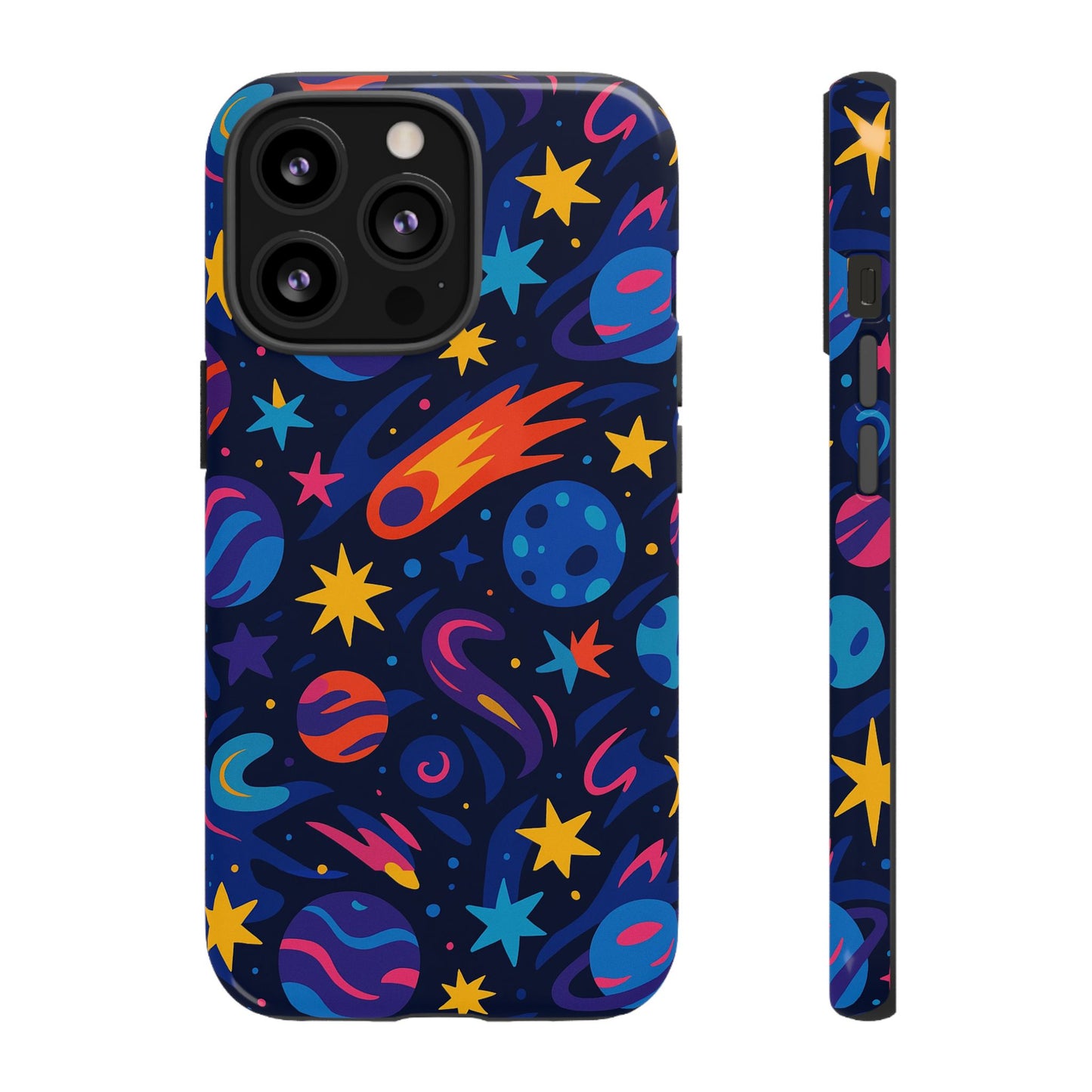 vibrant 3d space design protective phone case for stylish protection and self-expression compatible with iphone 13, 14, 15 & 16 – all models including pro, pro max & plus