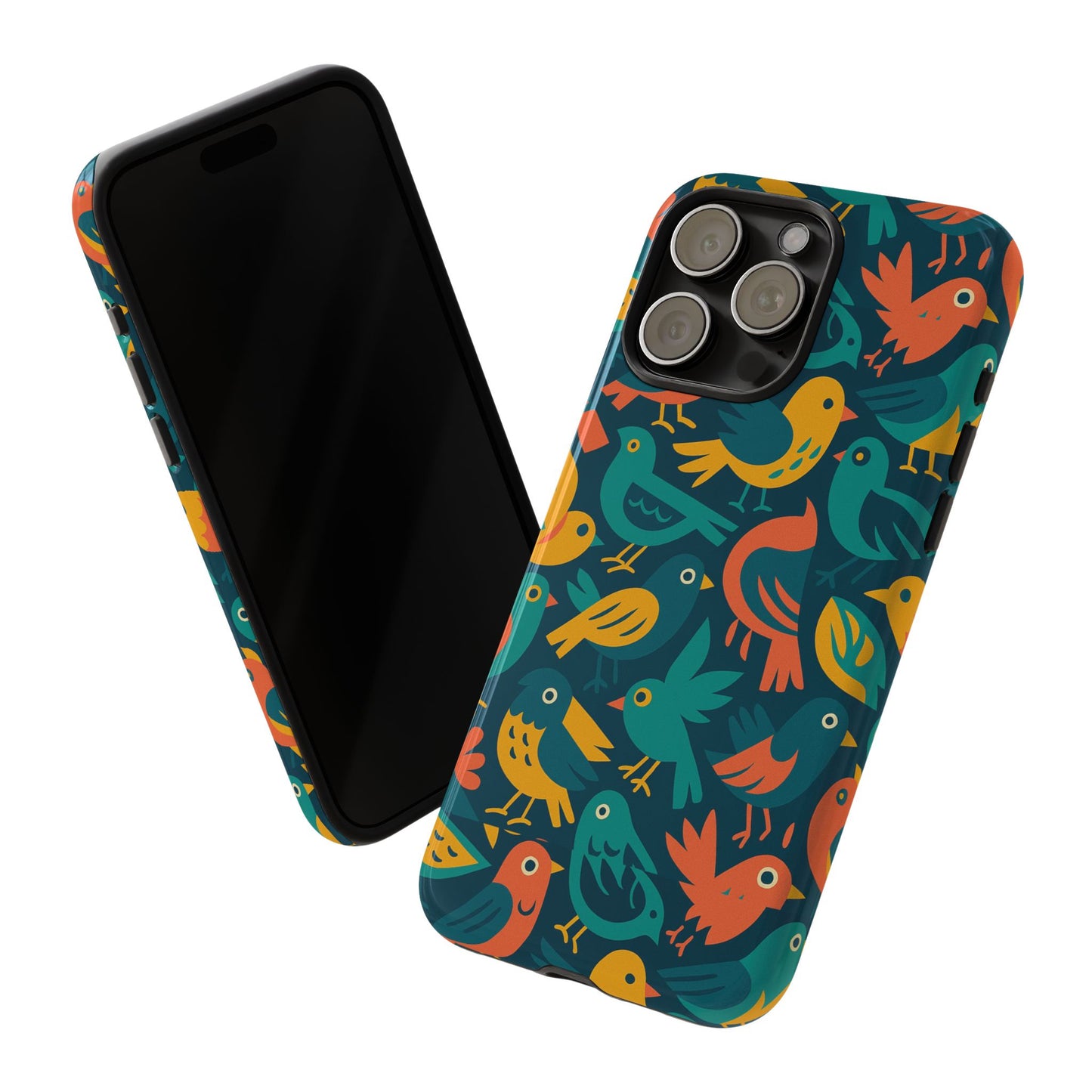 multicolour bird pattern 3d wrap protective phone case – vibrant accessory for self-expression compatible with iphone 13, 14, 15 & 16 – all models including pro, pro max & plus