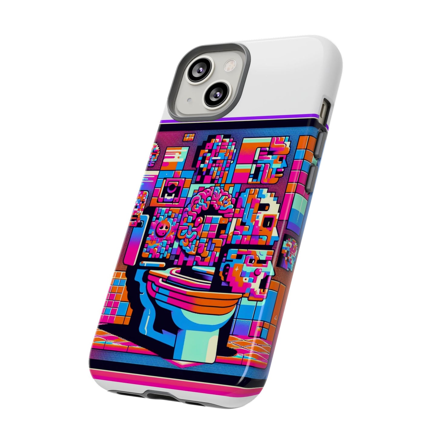 toilet head big brain 3d wrap protective phone case for anime lovers, durable tpu silicone, uv protected, stylish gift for birthdays and holidays